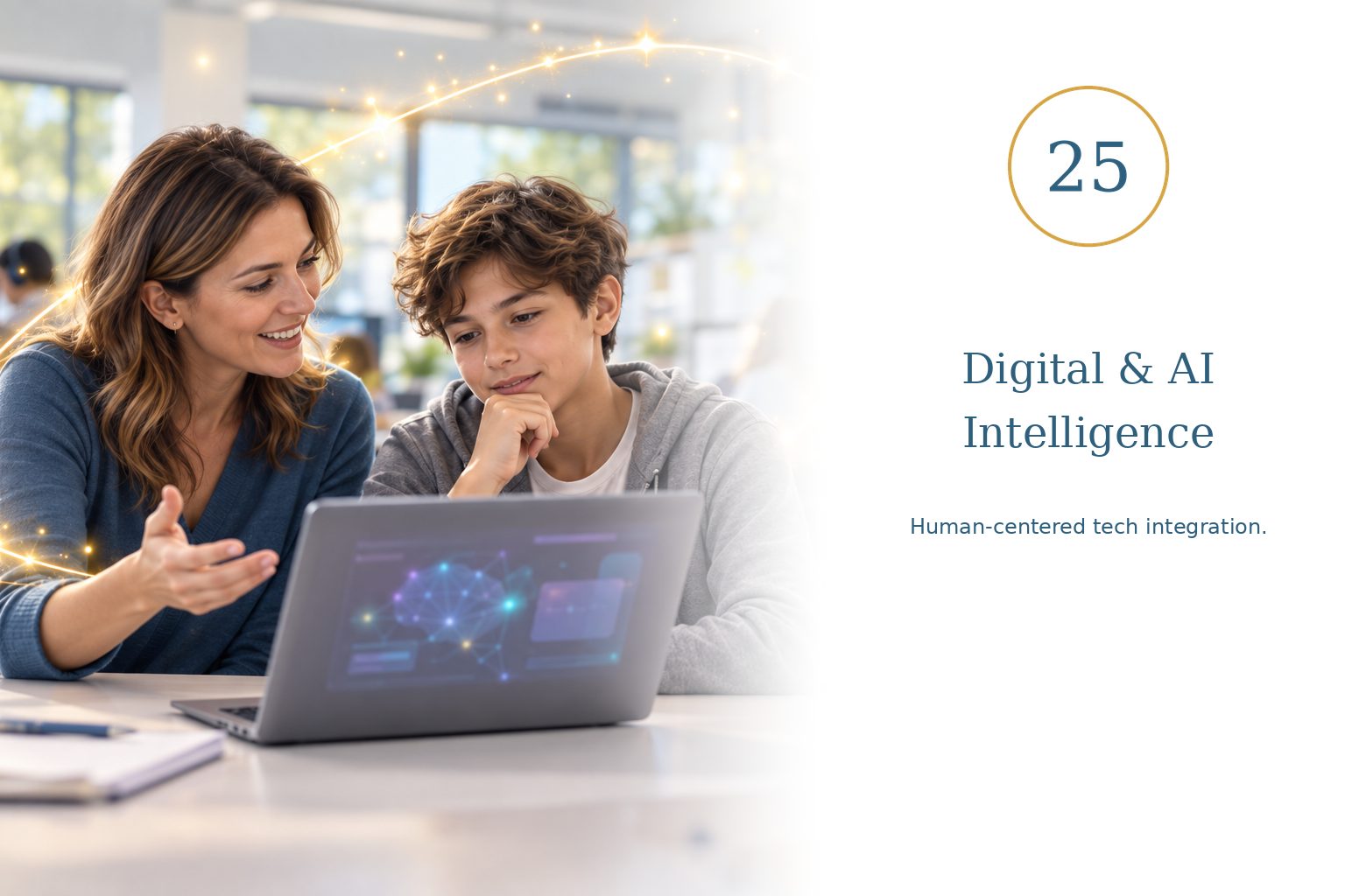 Digital and AI Intelligence — Human-centered tech integration.