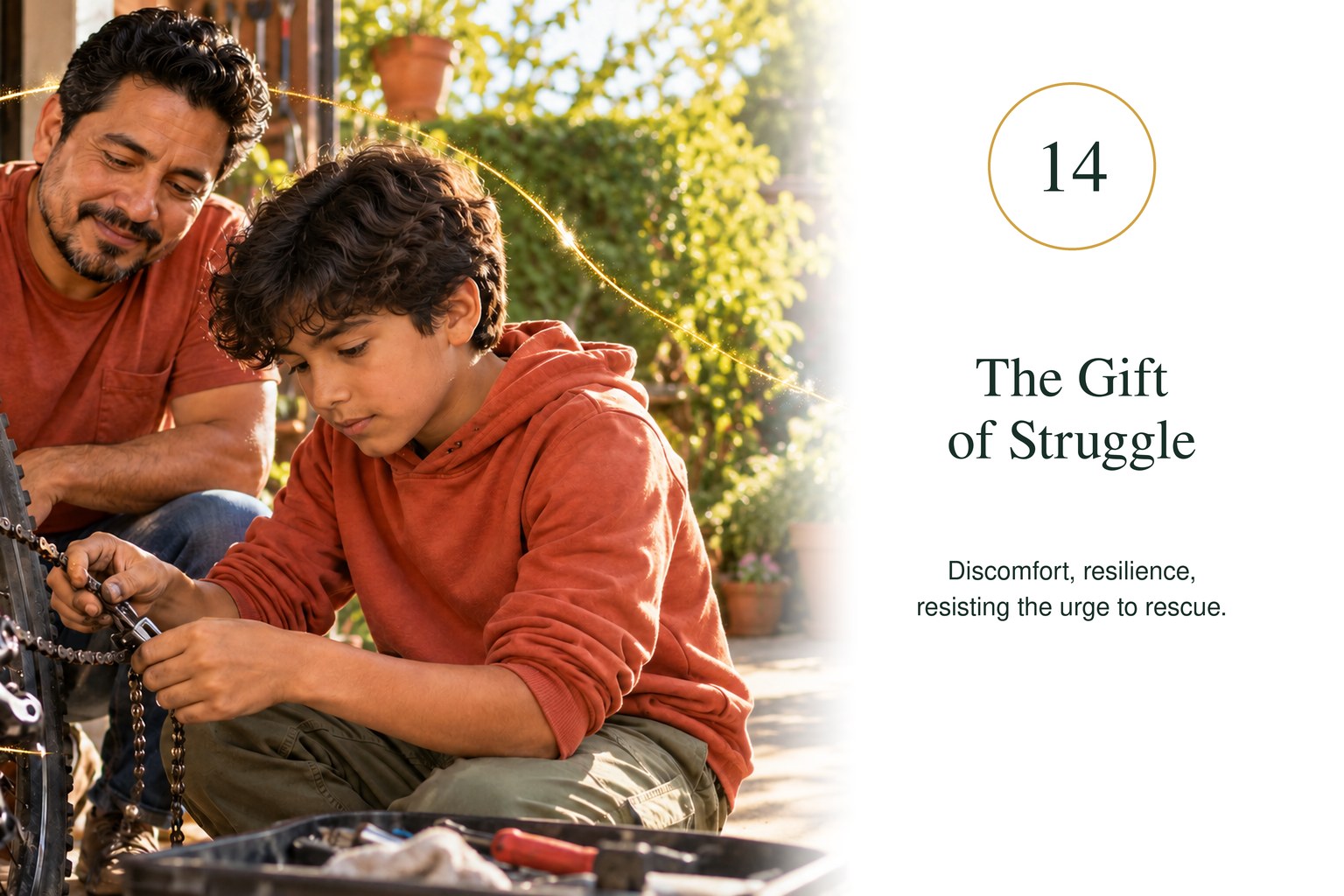 The Gift of Struggle — discomfort, resilience, resisting the urge to rescue.