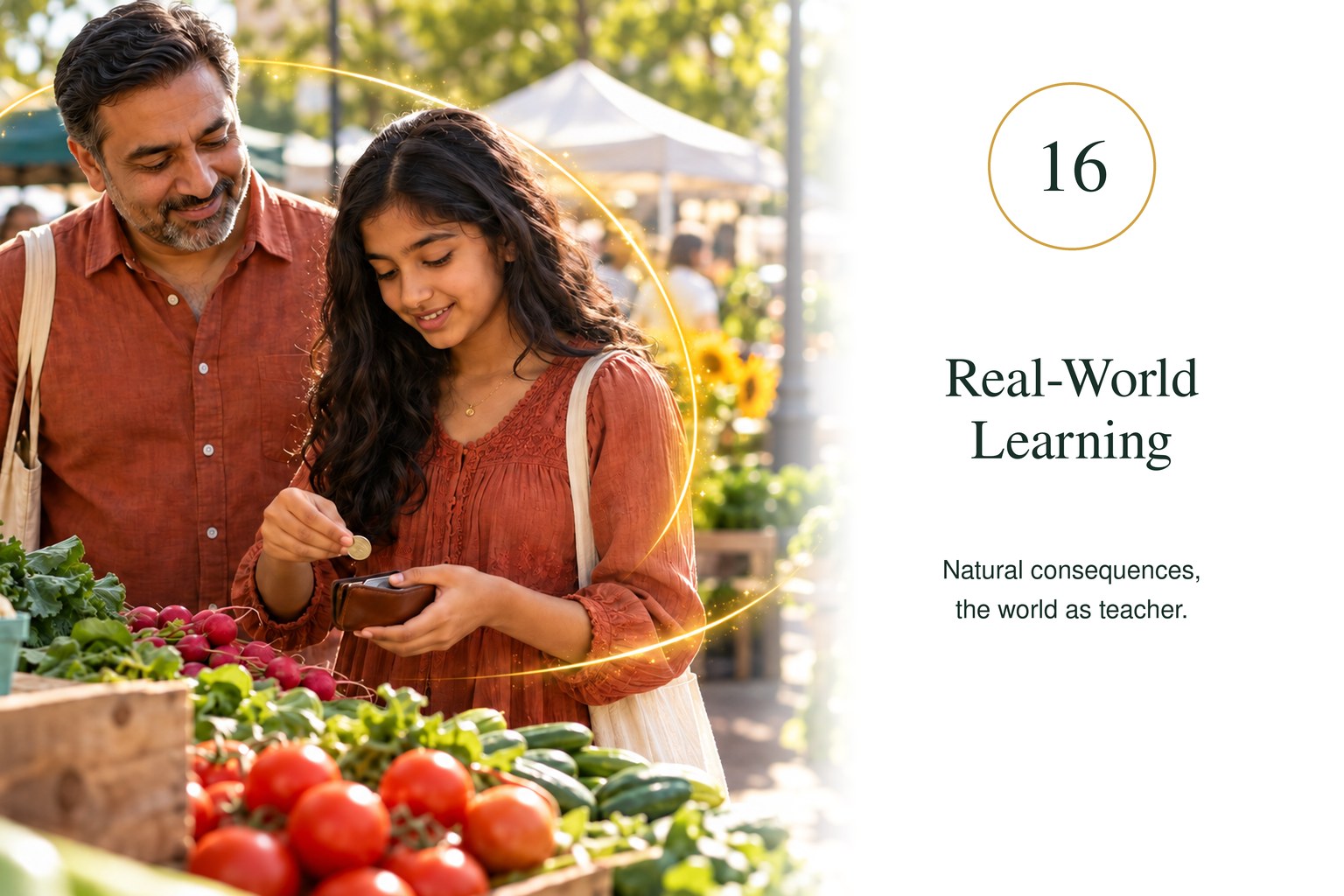 Real-World Learning — natural consequences, the world as teacher.