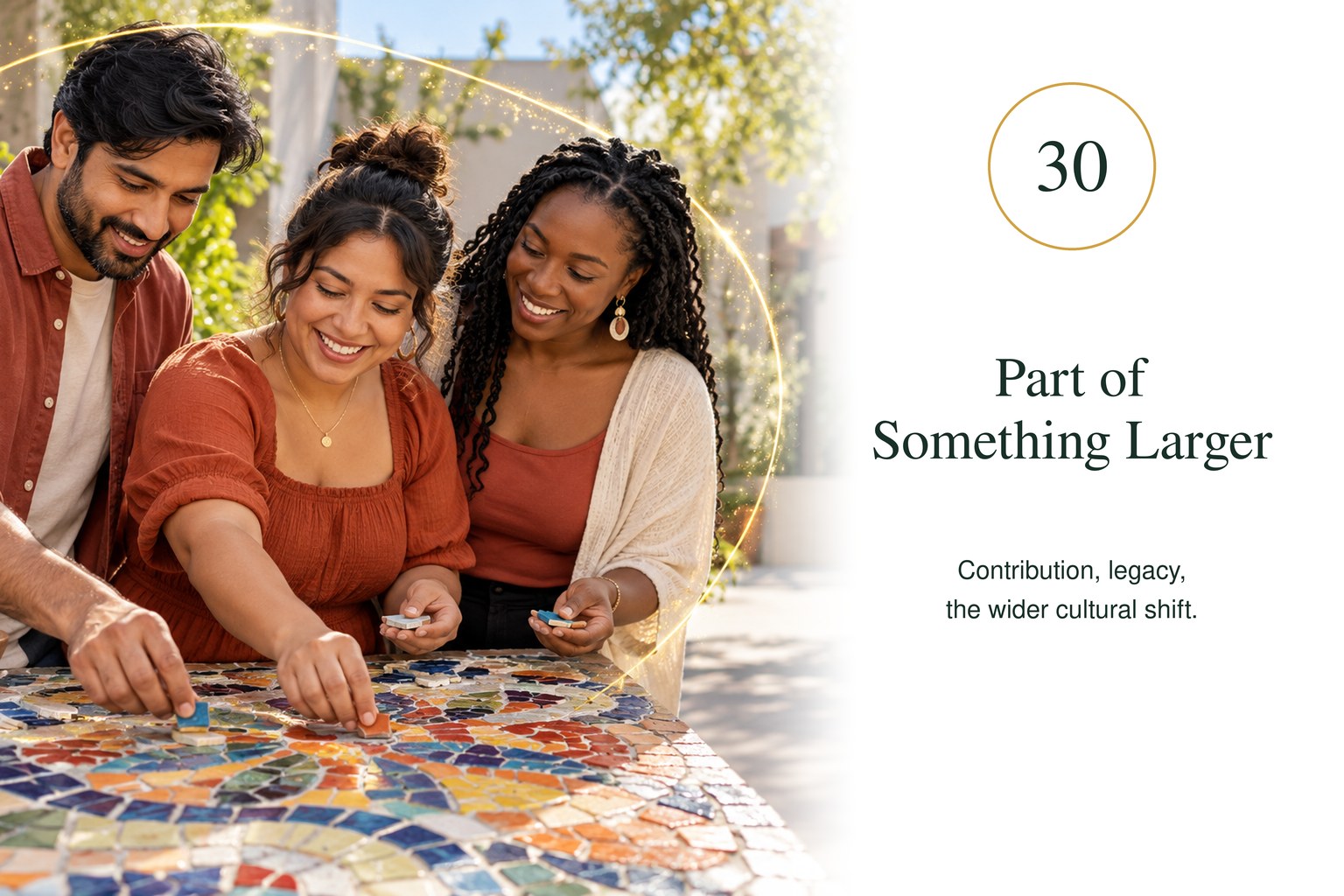 Part of Something Larger — contribution, legacy, the wider cultural shift.